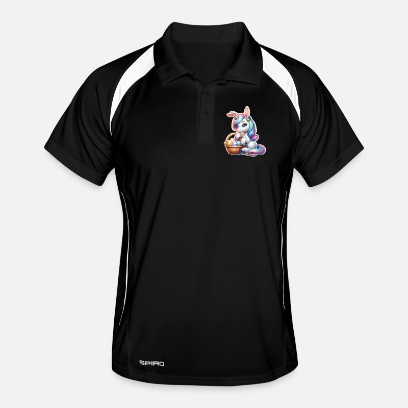 Einhorn Ostern Männer Polo atmungsaktiv