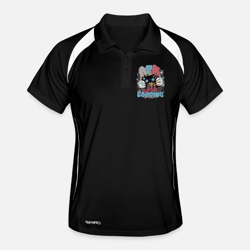 Life is Loading: Gaming Graffiti - Men's Polo breathable - black/white