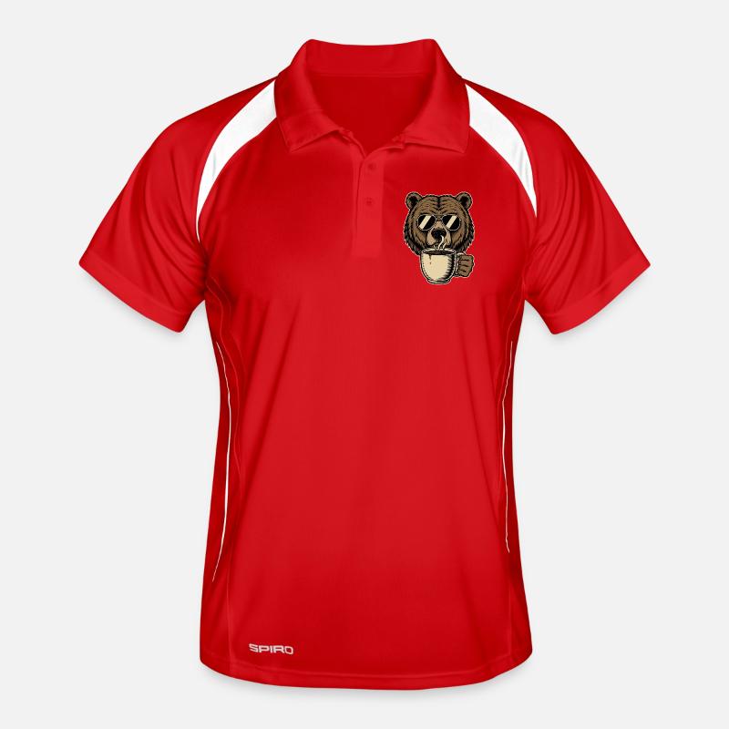 Bearly Awake Coffee Bear Men's Polo breathable