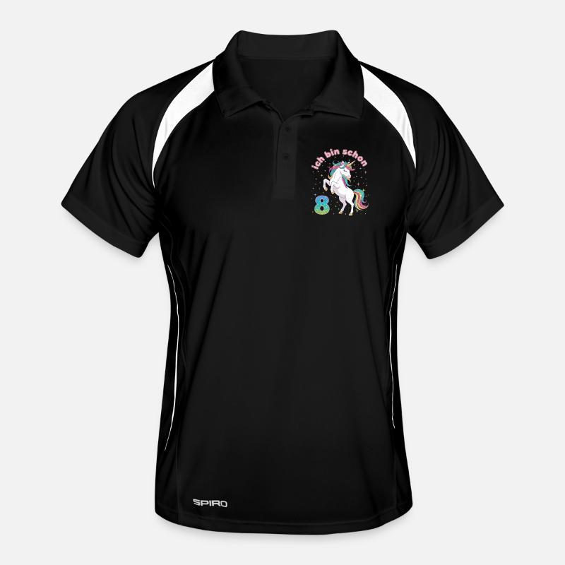 8. Geburtstag Einhorn Mädchen Ich bin schon 8 Männer Polo atmungsaktiv
