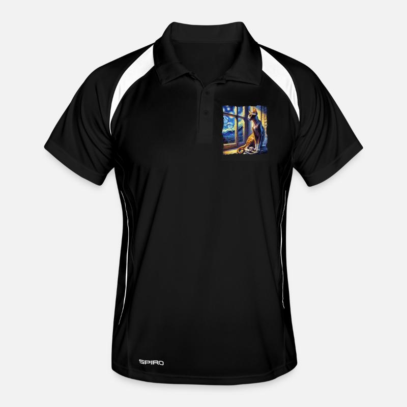 Cornish Rexkatze Starry Night Männer Polo atmungsaktiv