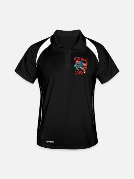 Cavalier, cavalier, cheval, sphémistes méfiants, méfiez-vous - Polo respirant Homme - noir/blanc - Devant