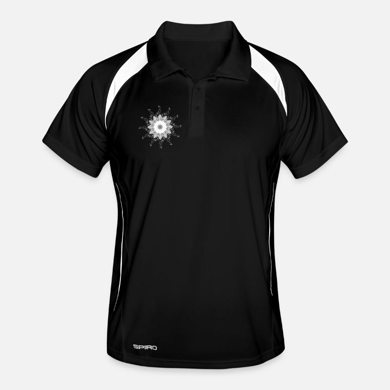 Musical Mandala Snowflake Pattern - Men's Polo breathable - black/white