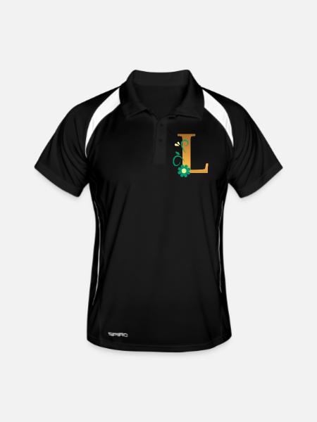L - Men's Polo breathable - black/white
