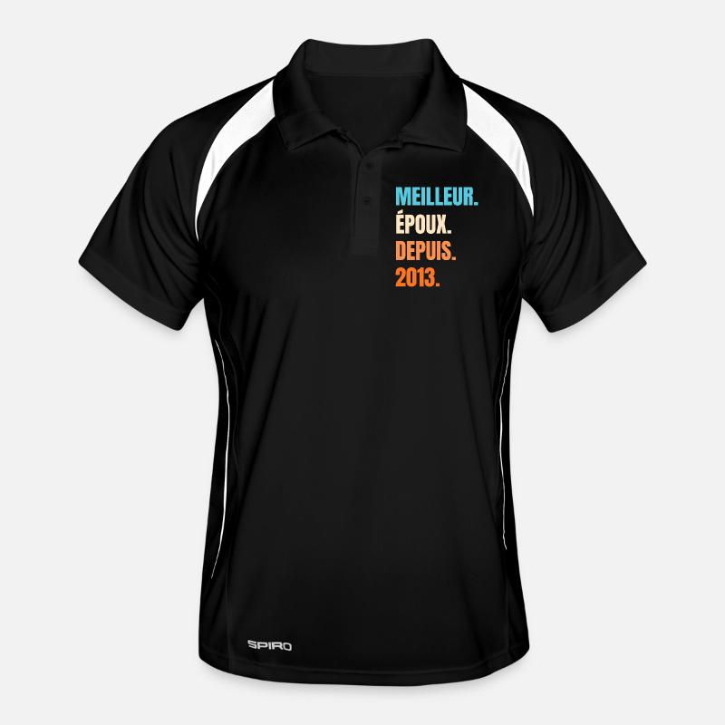 Bester Ehemann seit 2013 Geschenk-Ehemann - Männer Polo atmungsaktiv - Schwarz/Weiß