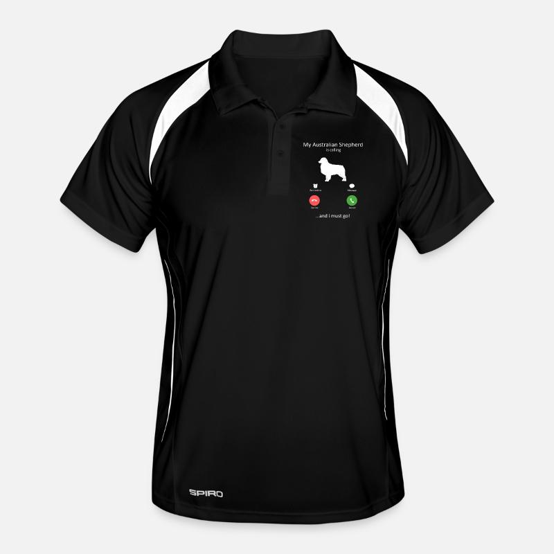 Mein Australian Shepherd ruft Must Go Kunst Männer Polo atmungsaktiv