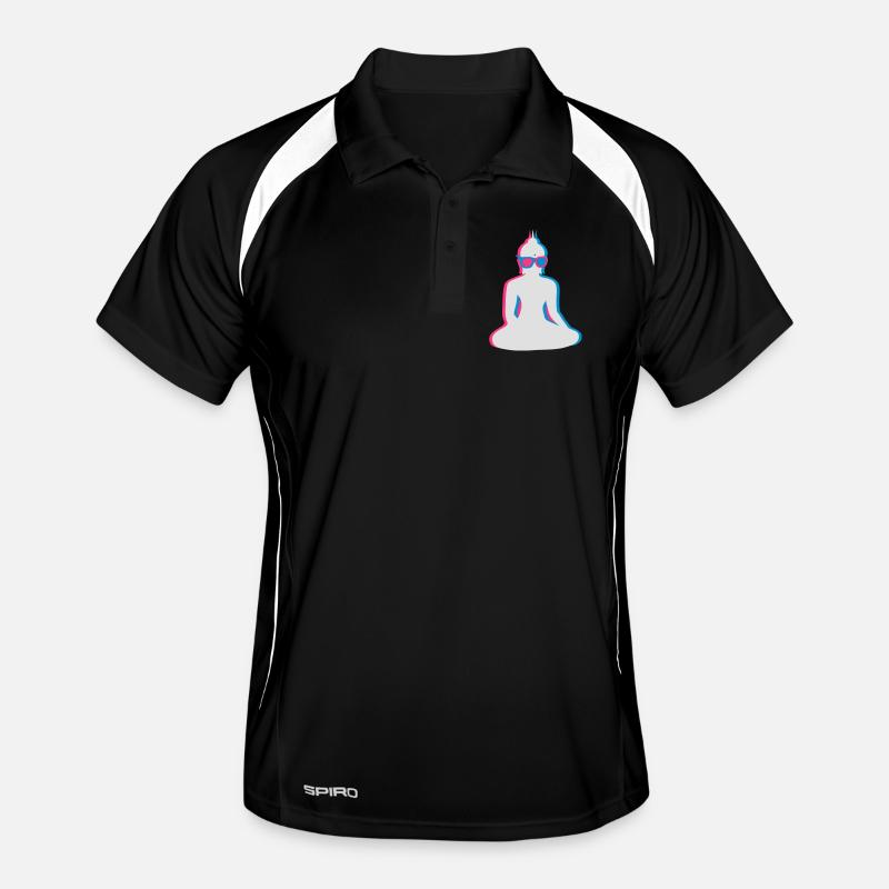 3D Buddha with 3D glasses Men's Polo breathable