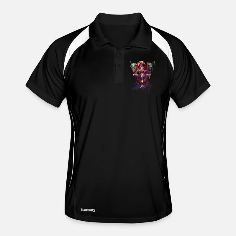 Halloween devil / Abstract - Men's Polo breathable - black/white