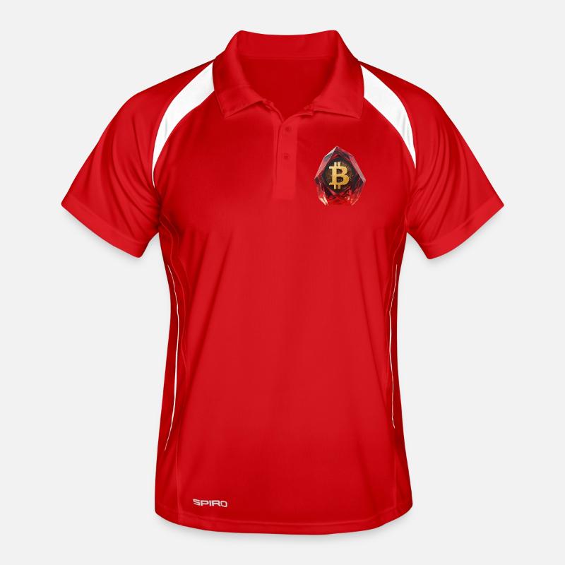 Conception de cristal Bitcoin pour l’impression personnalisée Polo respirant Homme