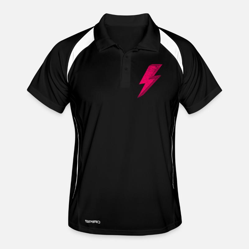 Leuchtender Pink-Blitz-Design 3D Männer Polo atmungsaktiv