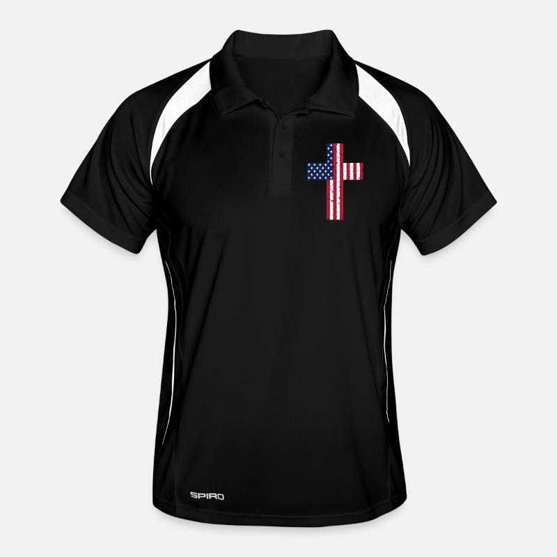Drapeau de la Croix des États-Unis Polo respirant Homme