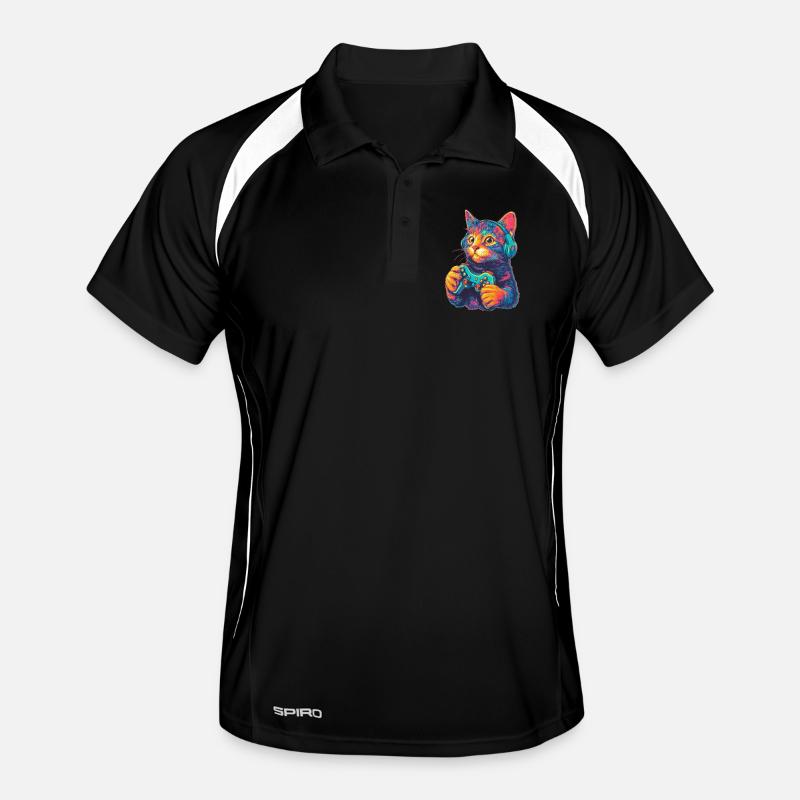 Joueur de chat drôle Polo respirant Homme