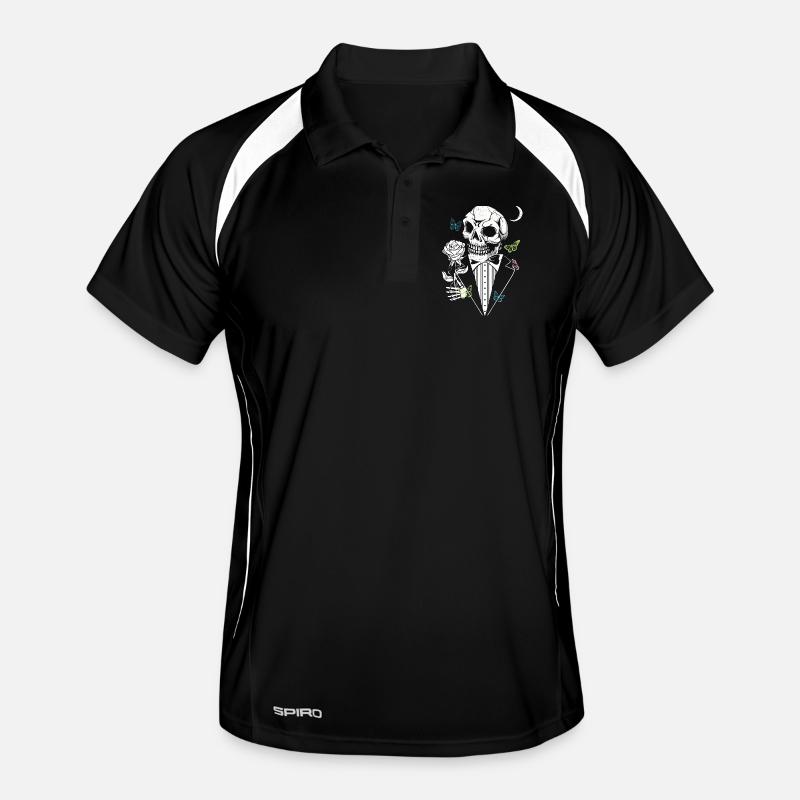 Gentelman Skull with Rose Men's Polo breathable