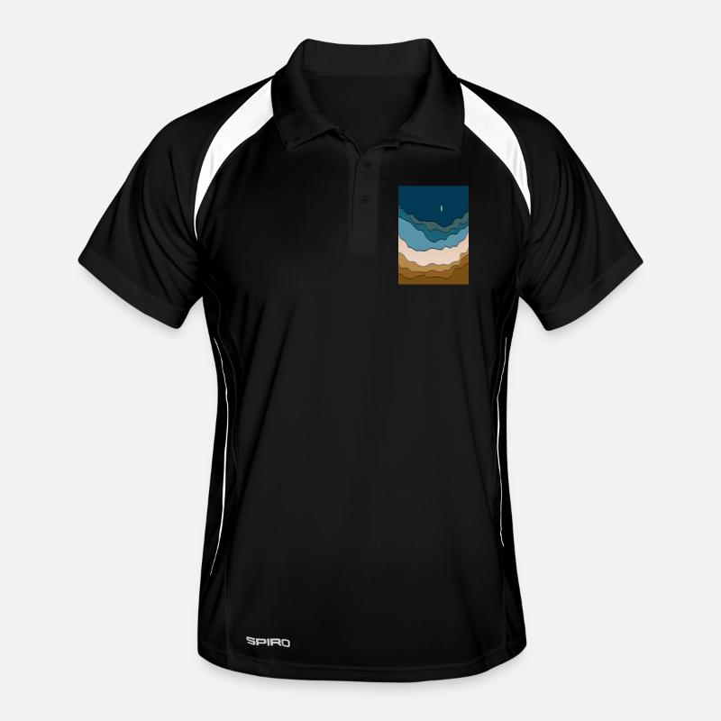 Abstraktes Strand-Design - Surfboard im Ozean Männer Polo atmungsaktiv
