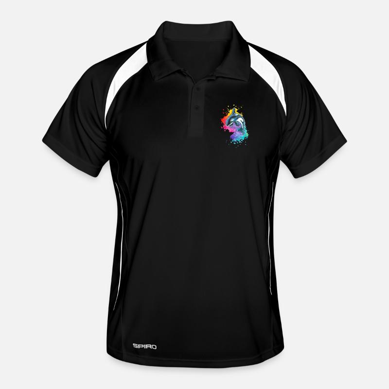 Orca in Watercolor Wave Men's Polo breathable