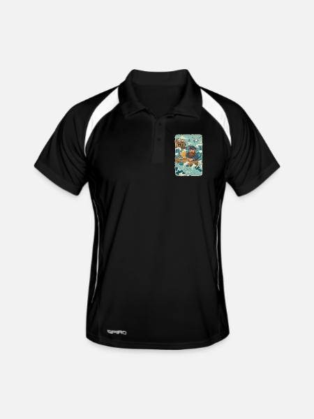 Last North Sea pub - Men's Polo breathable - black/white - Front