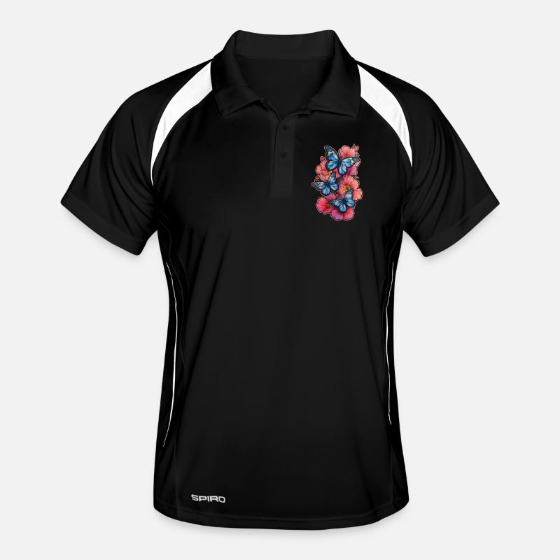 Fleur Papillon Polo respirant Homme