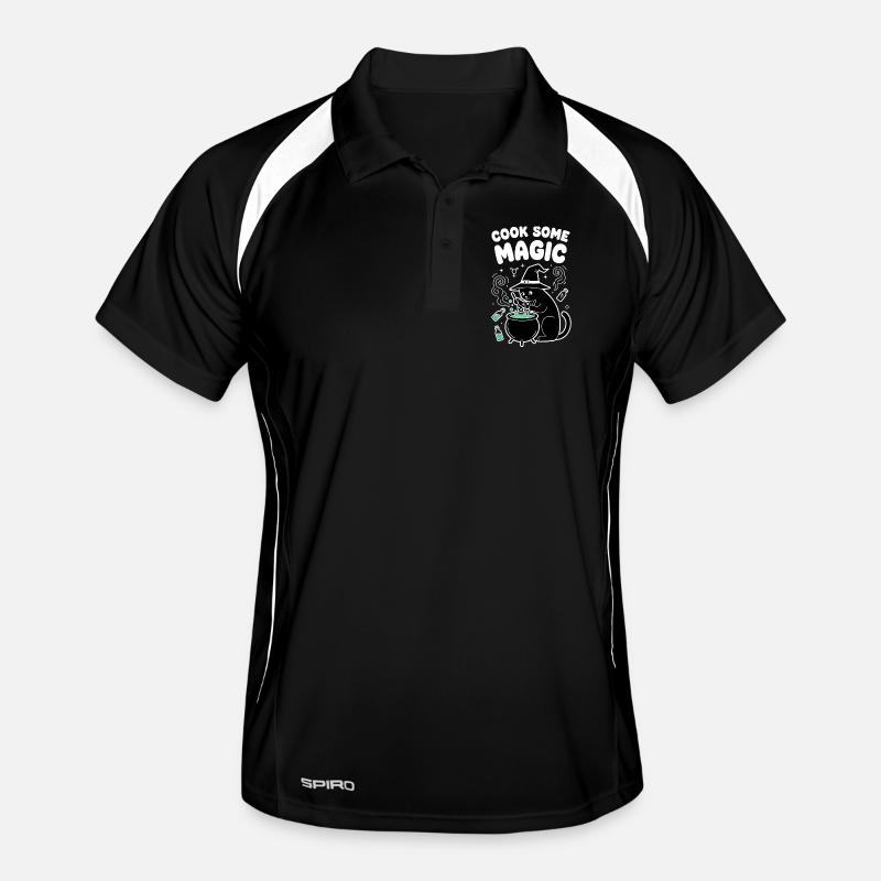Cat magic in the cauldron Men's Polo breathable