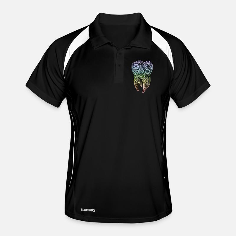 Fleurs dentées en dégradé Polo respirant Homme