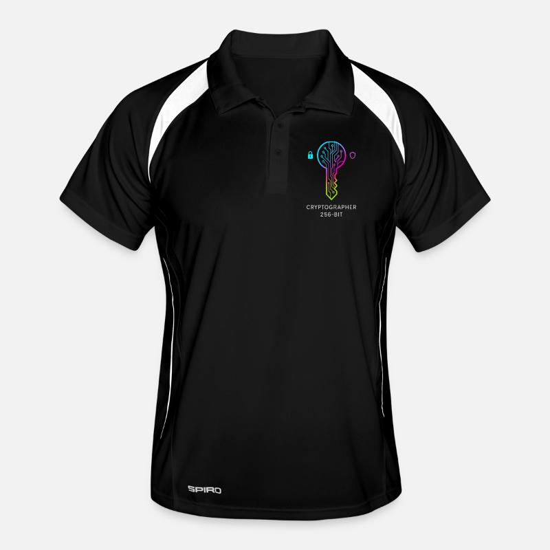 Expert in Cryptography and 256-bit Security - Men's Polo breathable - black/white