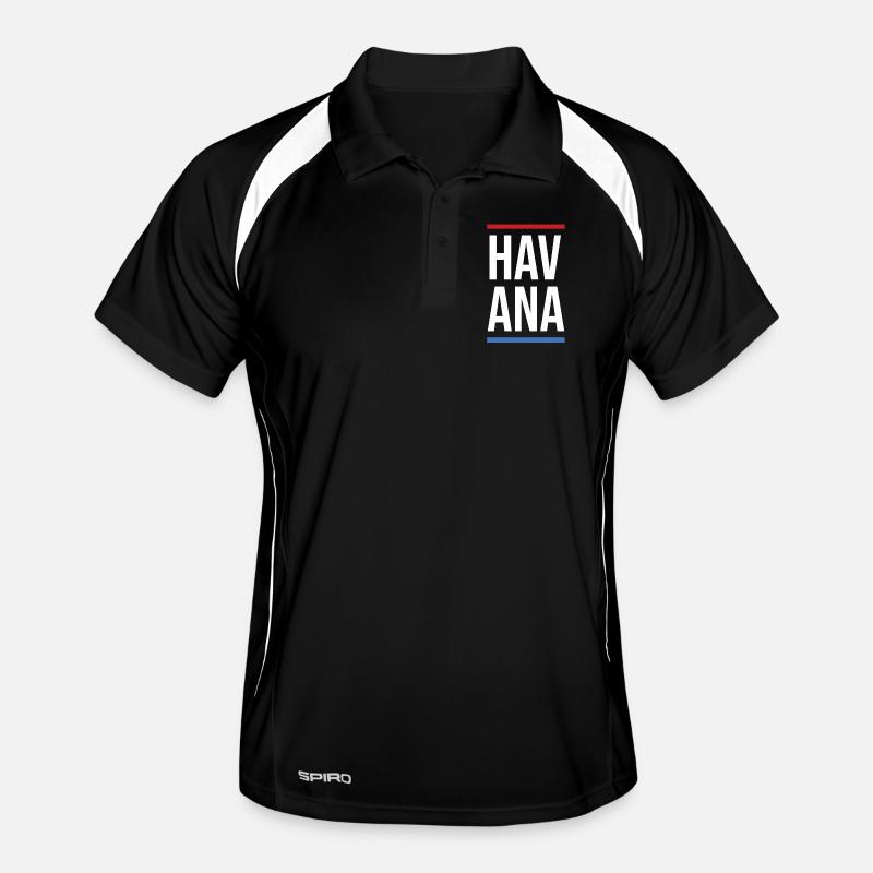 Havana Bold Mono with Red Blue Stripes Men's Polo breathable