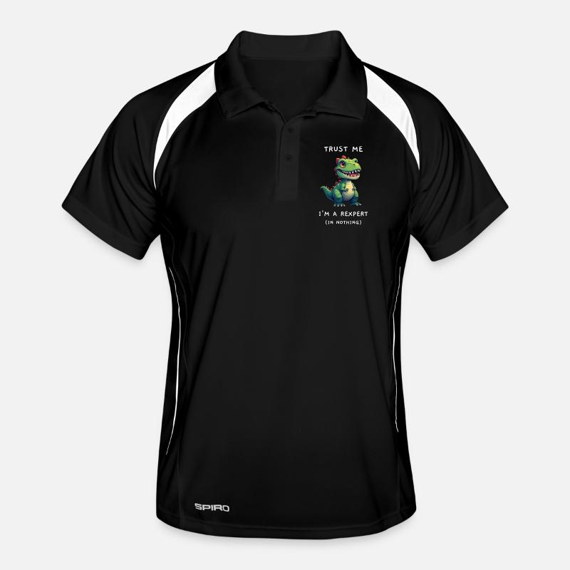 Drôle de T-Rex « Rexpert in Nothing » Dicton Polo respirant Homme