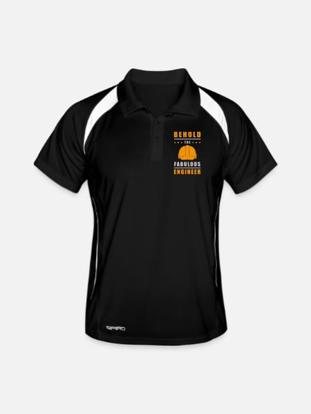Fabulous Engineer Helmet - Men's Polo breathable - black/white - Front