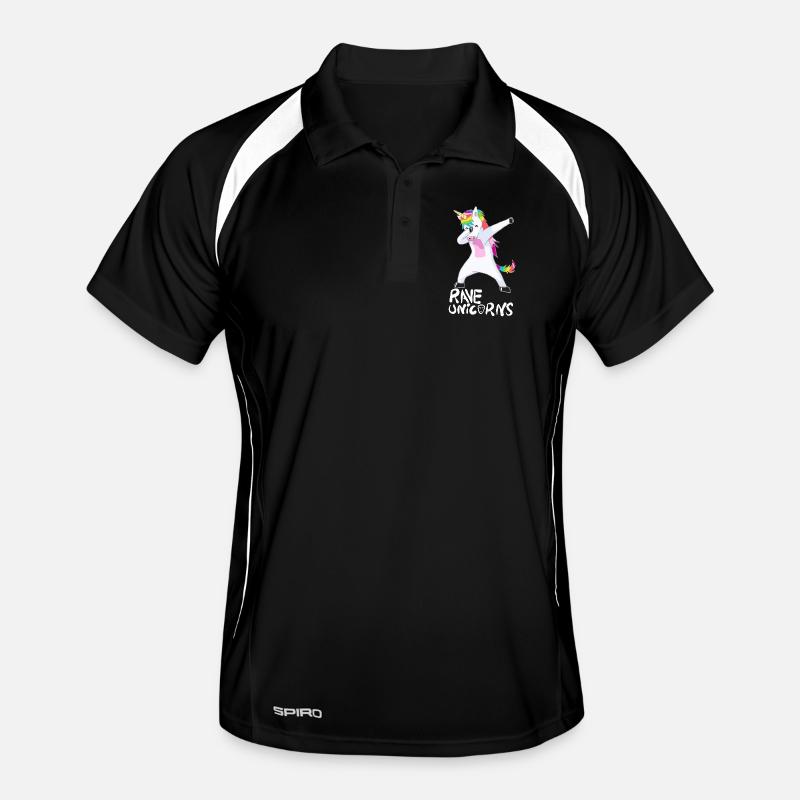 Logo Rave Licornes Texte blanc Polo respirant Homme