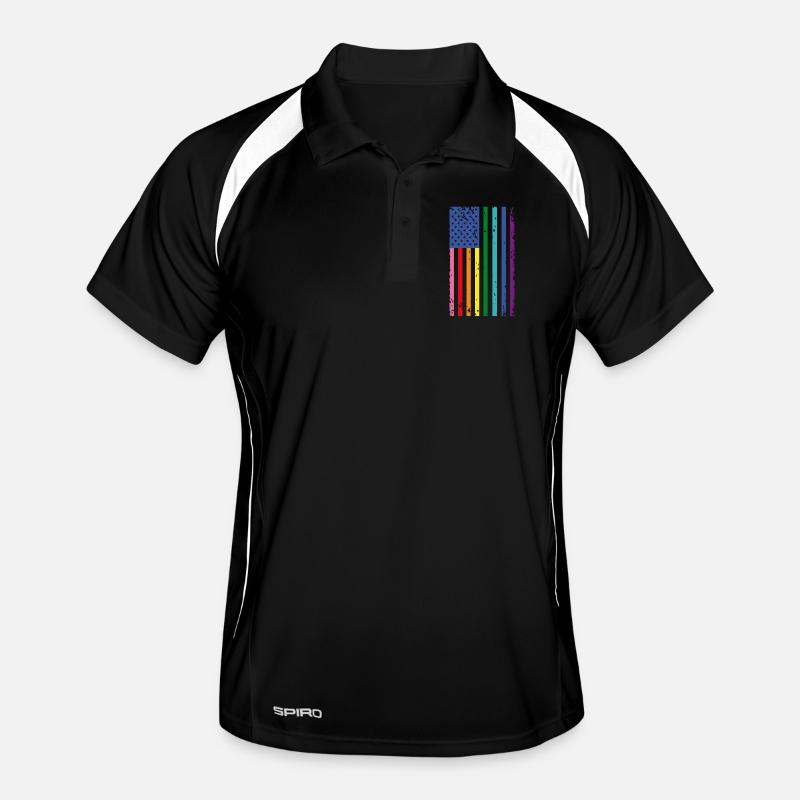 Regenbogen USA Flagge Männer Polo atmungsaktiv