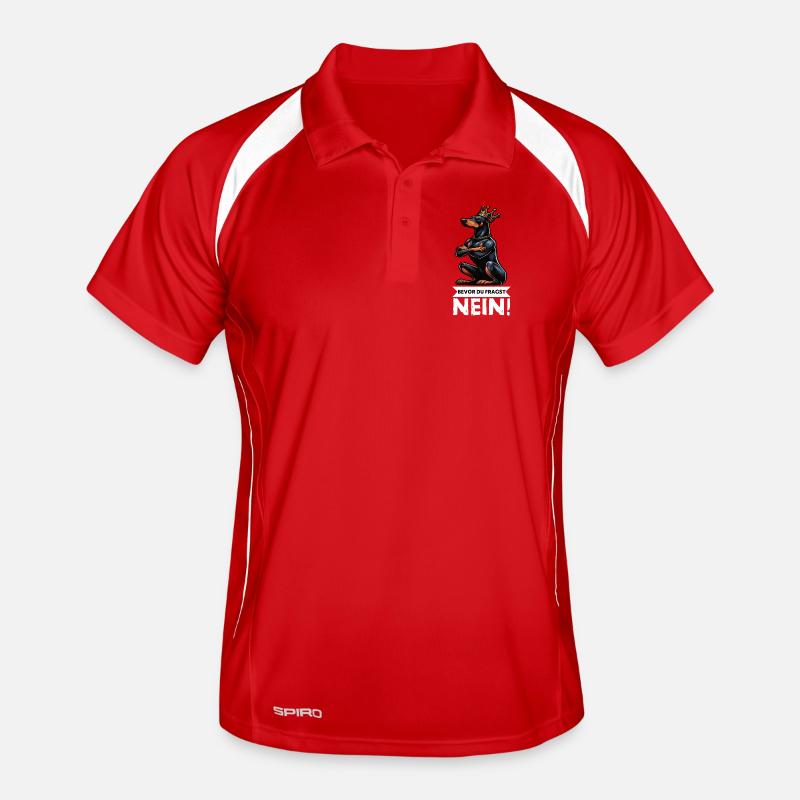 Avant de demander au propriétaire de doberman Polo respirant Homme