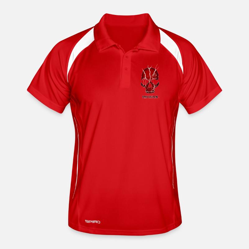 OISEAU Original - Crâne de Tonnerre Rouge Polo respirant Homme
