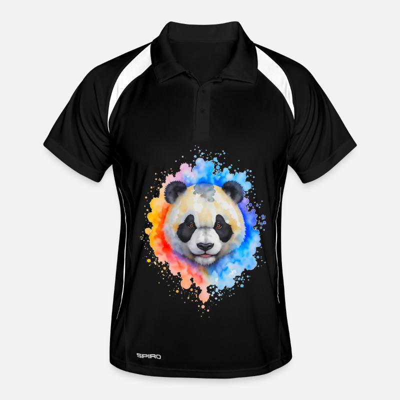 Wasserfarben Panda Splash Männer Polo atmungsaktiv