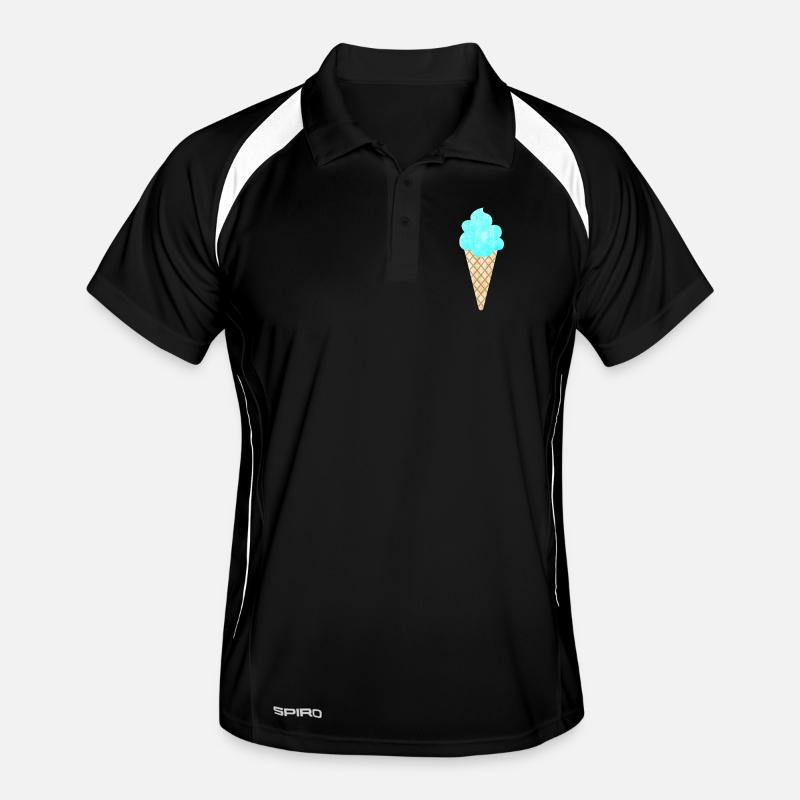 Crème glacée Crème glacée Gaufre Bleu Cool Ventilateur de glacier d’été Polo respirant Homme