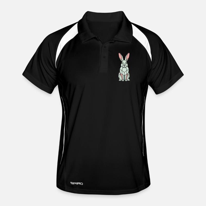 Geometric Bunny Low Poly Modern Polo respirant Homme
