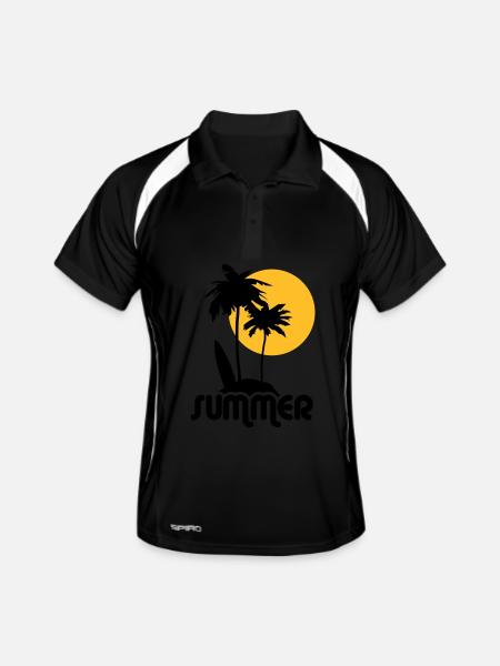 summer Sommer - Männer Polo atmungsaktiv - Schwarz/Weiß - Vorne