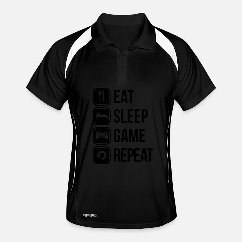 eat sleep game repeat Polo respirant Homme