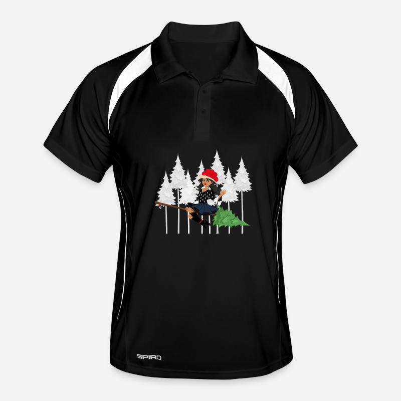 Modern Black Forest Witch Bollenhut Broom Men's Polo breathable
