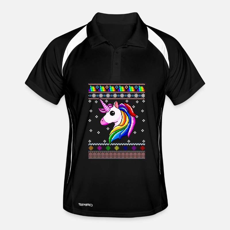 Unicorn Christmas Men's Polo breathable