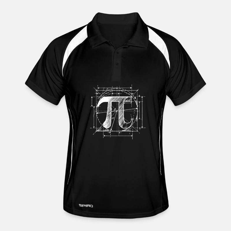 Pi Sketch Mathématiques - Polo respirant Homme - noir/blanc