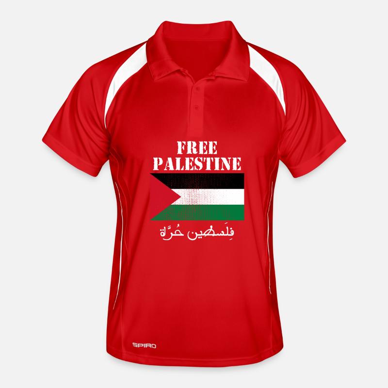 Drapeau de Palestine libre Polo respirant Homme