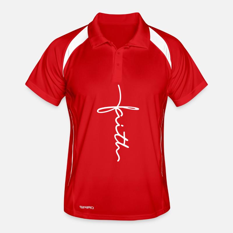 Faith Cross Script Men's Polo breathable