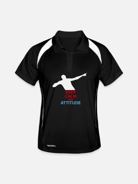 Silhouette calme et attitude - Polo respirant Homme - noir/blanc - Devant