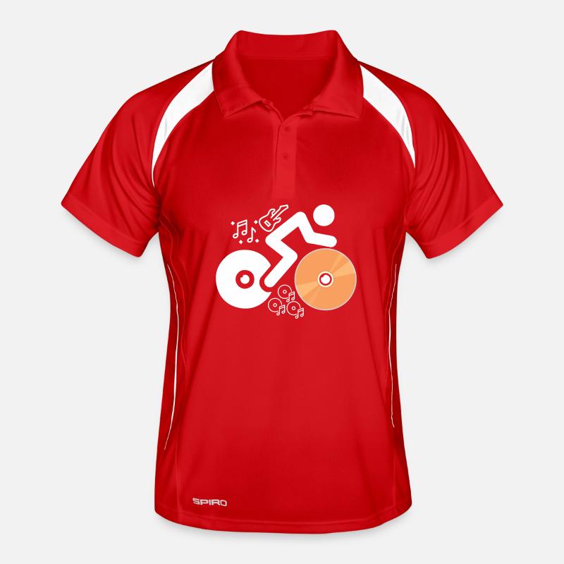 DJ Figure avec disques et notes musicales Polo respirant Homme