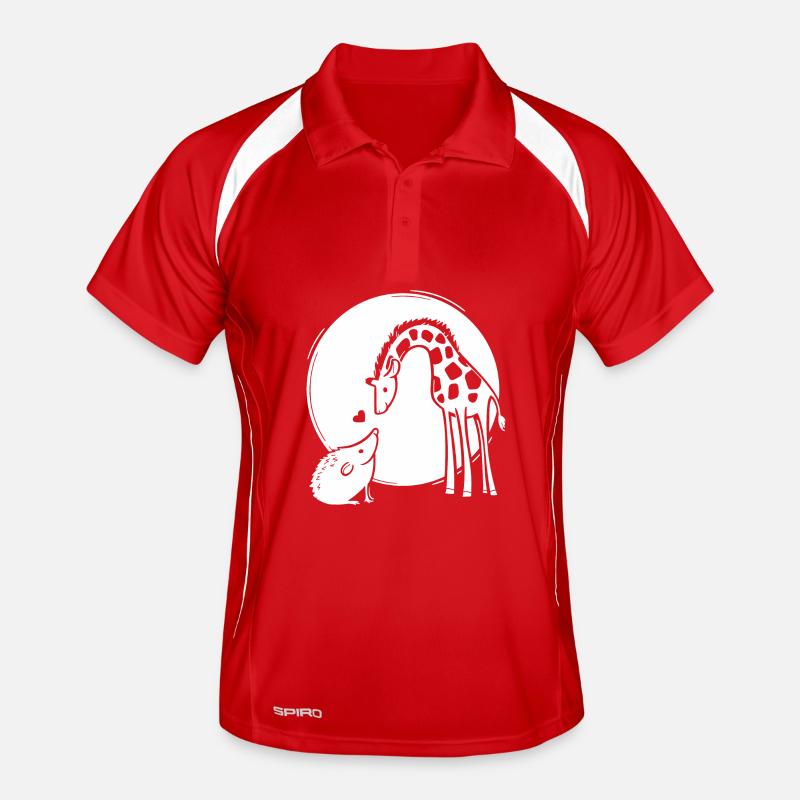 Amour de girafe et hérisson Polo respirant Homme