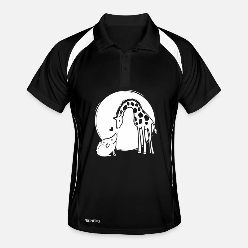Giraffe and Hedgehog Love Men's Polo breathable