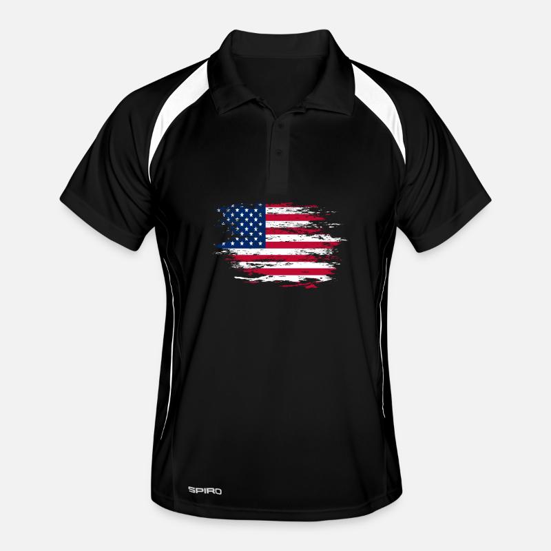 Drapeau des États-Unis utilisé Polo respirant Homme