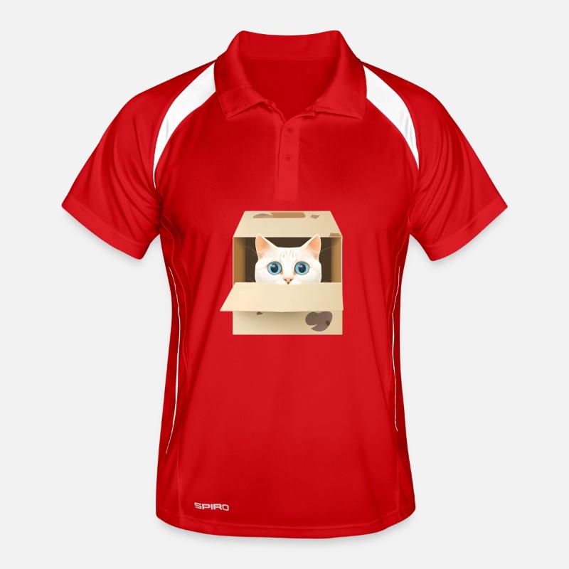 Curious kitten in a box Men's Polo breathable