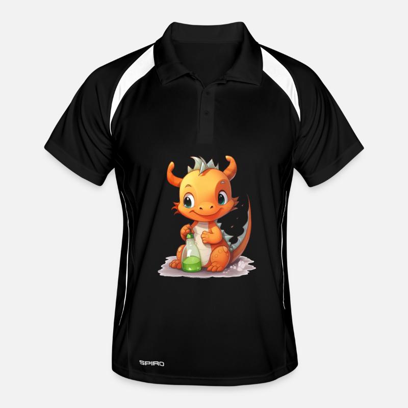 Bébé Dragon Orange Biberon Shirt mignon Polo respirant Homme