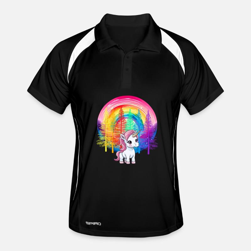 Regenbogen Einhorn Einhörner Kinder Kind Männer Polo atmungsaktiv