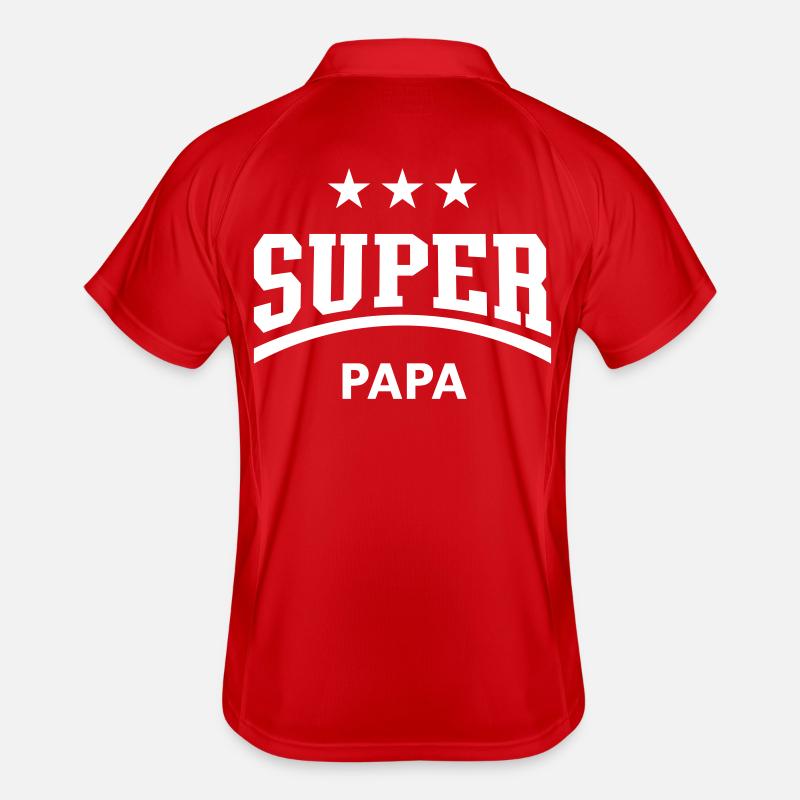 Super Papa (Daddy / Dad / White) Men's Polo breathable